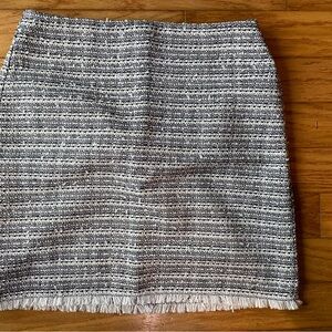 LOFT Black and White Textured Pencil Skirt